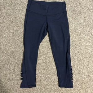 Navy Blue Athleta Leggings with Side Cutouts